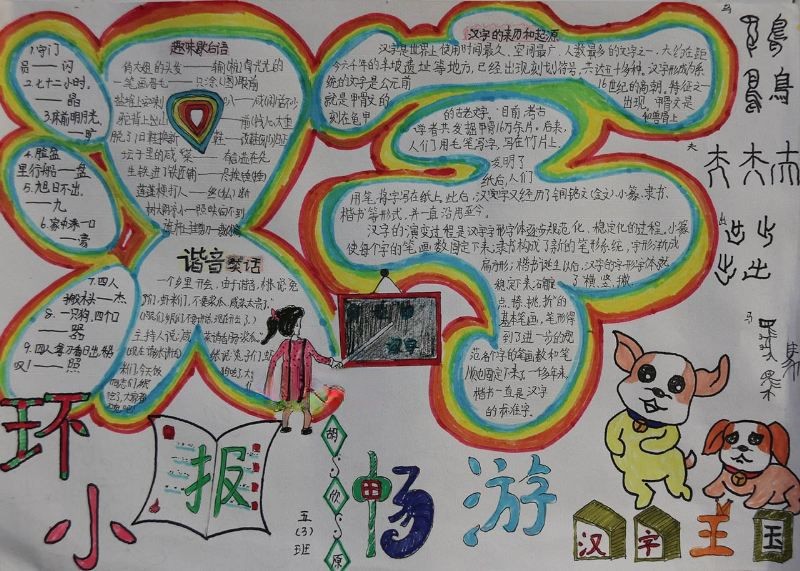 走进美丽的汉字王国手抄报 走进美丽的汉字王国手抄报