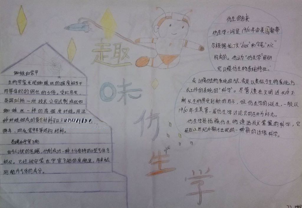 仿生科技手抄报图片大全 仿生科技手抄报图片大全