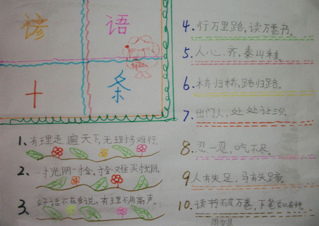 谚语手抄报图片大图 谚语手抄报图片大图