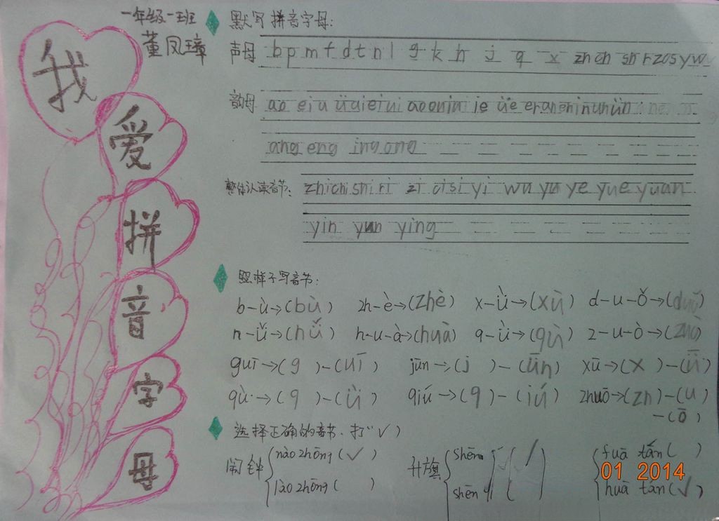 我爱拼音字母手抄报图片 我爱拼音字母手抄报图片