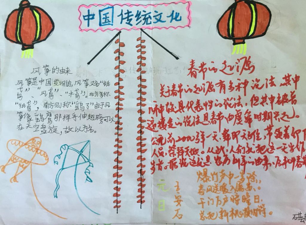 生活中的中国传统文化手抄报 生活中的中国传统文化手抄报
