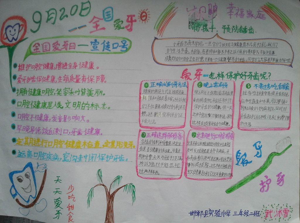 9月20日爱牙日手抄报大全 9月20日爱牙日手抄报大全