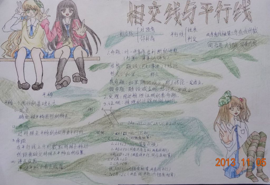 相交线与平行线手抄报 相交线与平行线手抄报