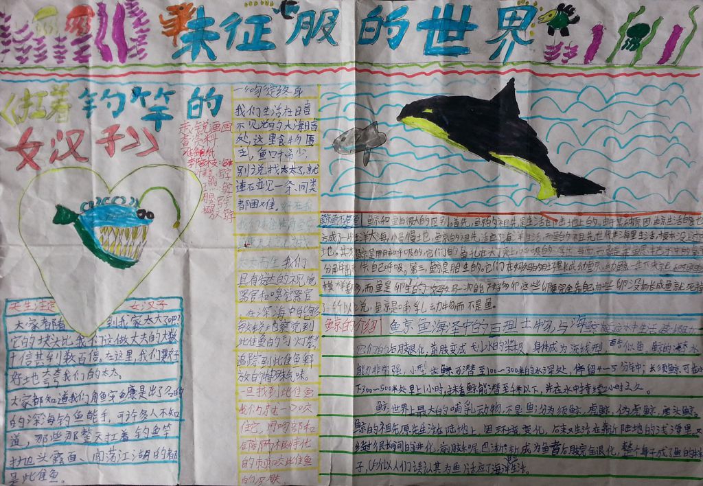 未征服的世界—海底世界手抄报 未征服的世界—海底世界手抄报