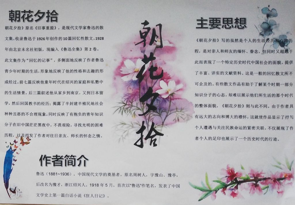 初中八年级名著阅读手抄报之《朝花夕拾》 初中八年级名著阅读手抄报之《朝花夕拾》