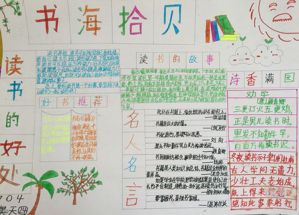 沐浴书香伴我成长手抄报 沐浴书香伴我成长手抄报