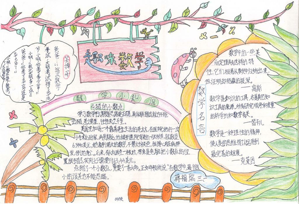 暑期趣味数学手抄小报 暑期趣味数学手抄小报