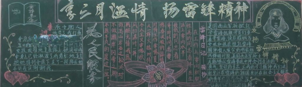 享三月温情扬雷锋精神黑板报 享三月温情扬雷锋精神黑板报