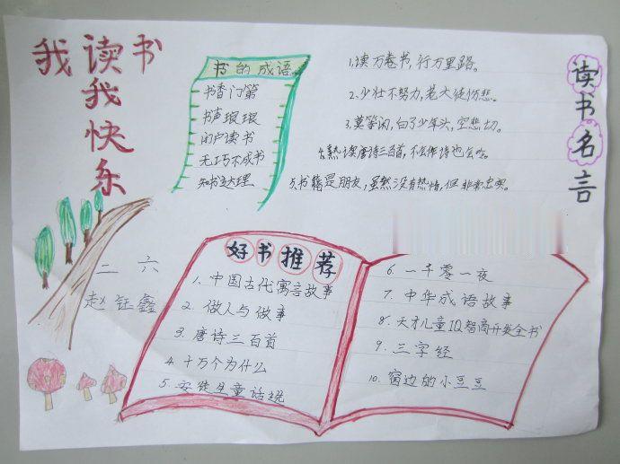 快乐读书快乐成长手抄报 快乐读书快乐成长手抄报