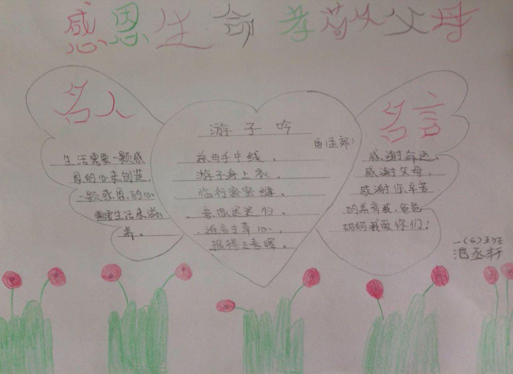 感恩生命孝敬父母手抄报 感恩生命孝敬父母手抄报