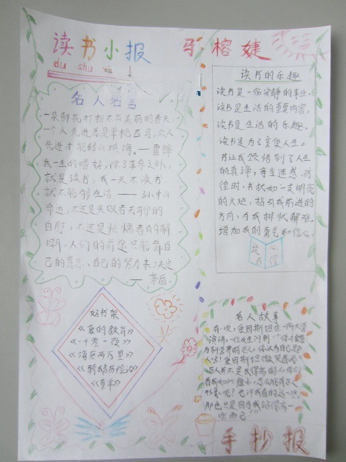 快乐读书快乐成长手抄报 快乐读书快乐成长手抄报
