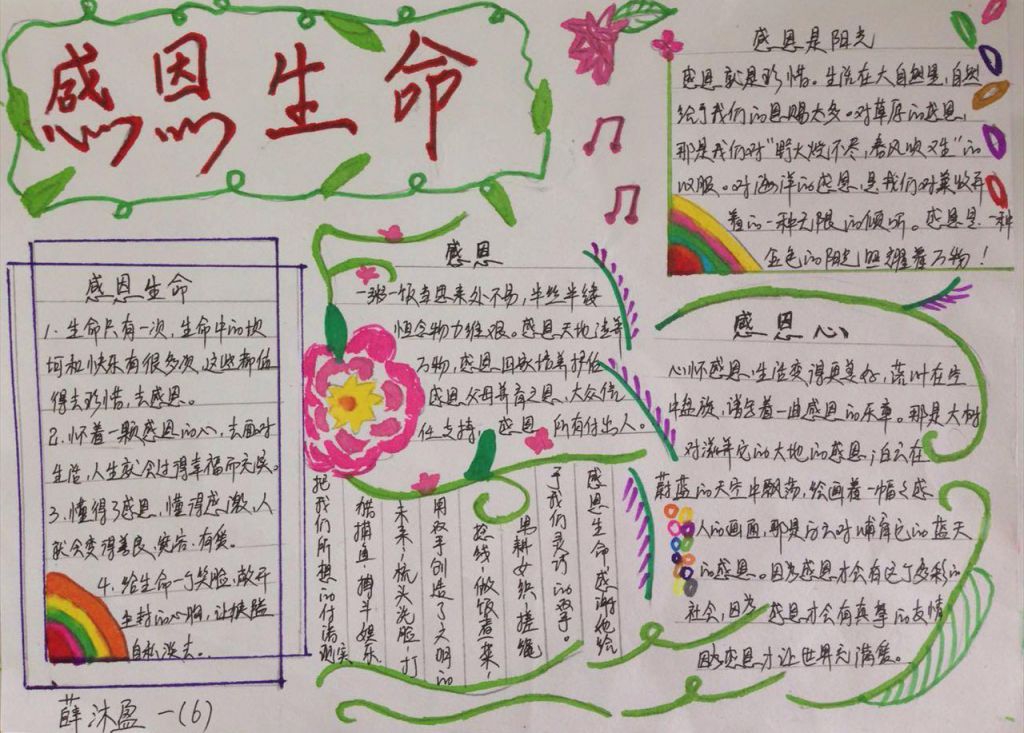 感恩生命孝敬父母手抄报 感恩生命孝敬父母手抄报