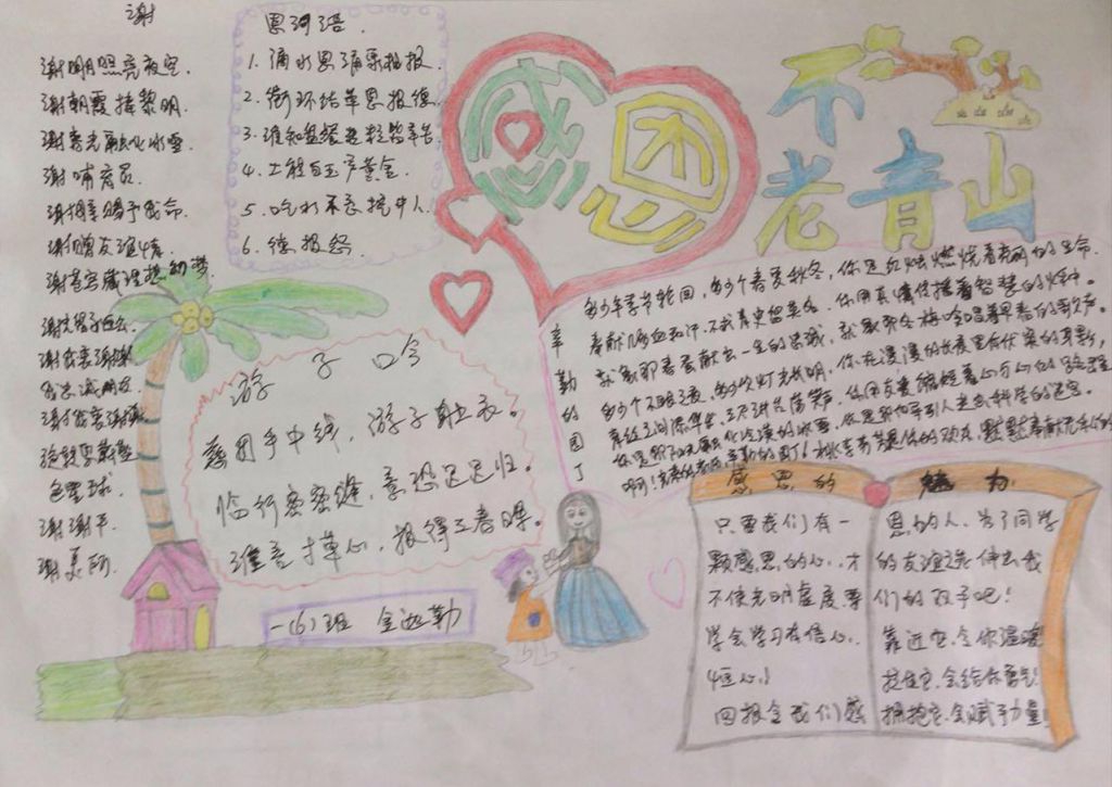 感恩生命孝敬父母手抄报 感恩生命孝敬父母手抄报