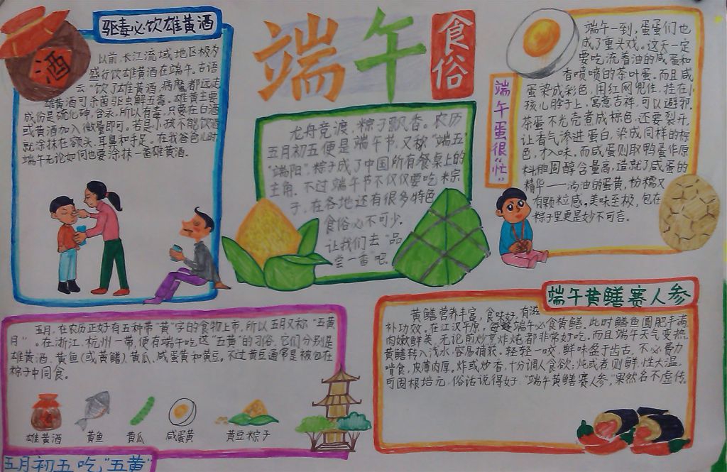 端午食俗手抄报图片