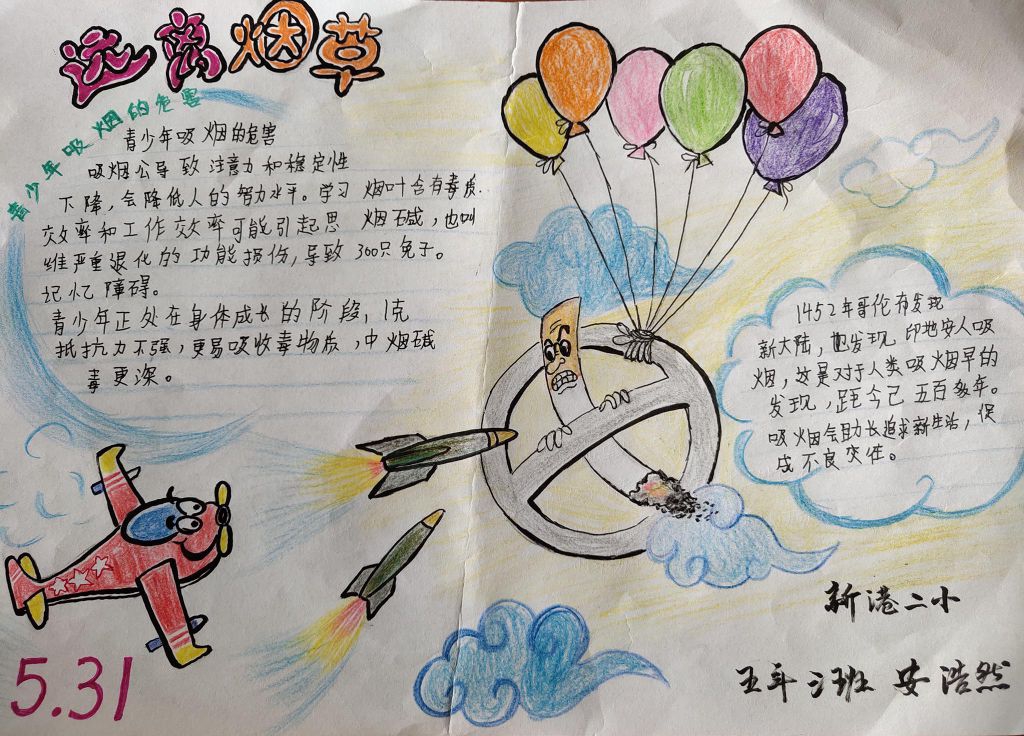 531世界无烟日手抄报,吸烟有害健康 531世界无烟日手抄报,吸烟有害健康