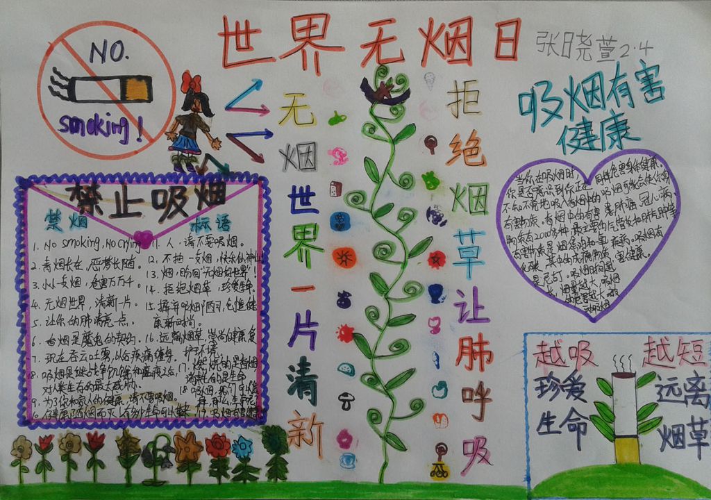 拒绝烟草让肺呼吸手抄报 拒绝烟草让肺呼吸手抄报