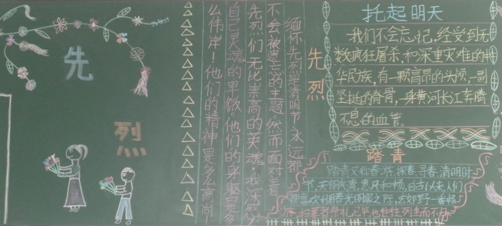 清明节缅怀革命先烈黑板报图片 清明节缅怀革命先烈黑板报图片