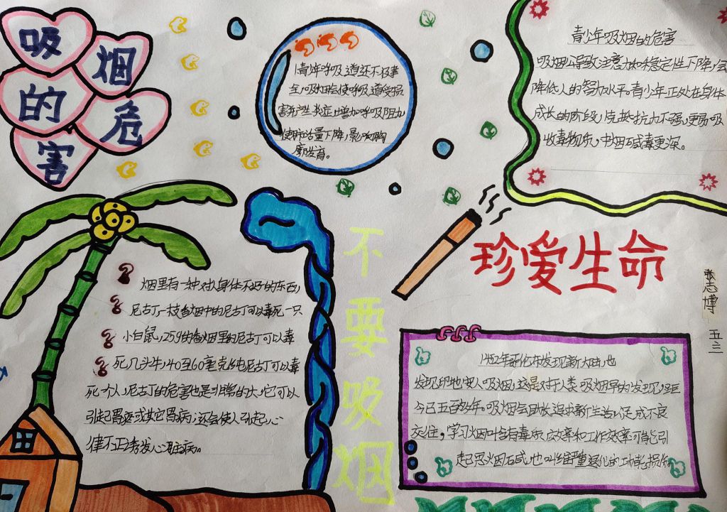 531世界无烟日手抄报,吸烟有害健康 531世界无烟日手抄报,吸烟有害健康