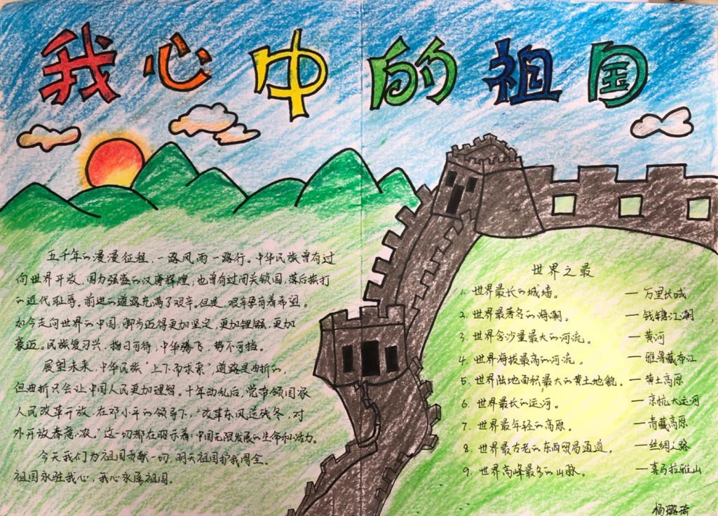 我心中的祖国手抄报图片 我心中的祖国手抄报图片
