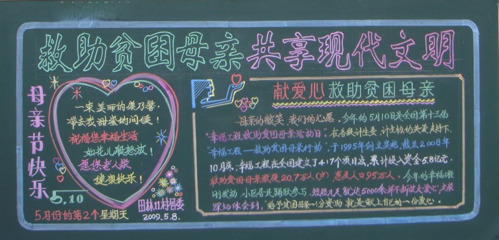 救助贫苦母亲共享现代文明黑板报 救助贫苦母亲共享现代文明黑板报