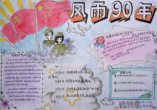 风雨90年手抄报图片 风雨90年手抄报图片