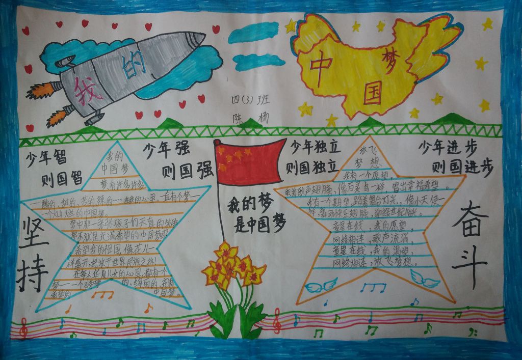 四年级我的中国梦手抄报 四年级我的中国梦手抄报