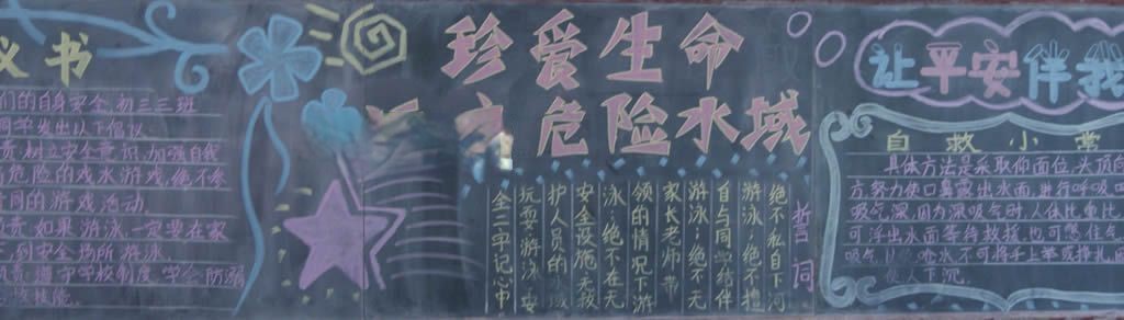 珍爱生命远离危险水域黑板报 珍爱生命远离危险水域黑板报