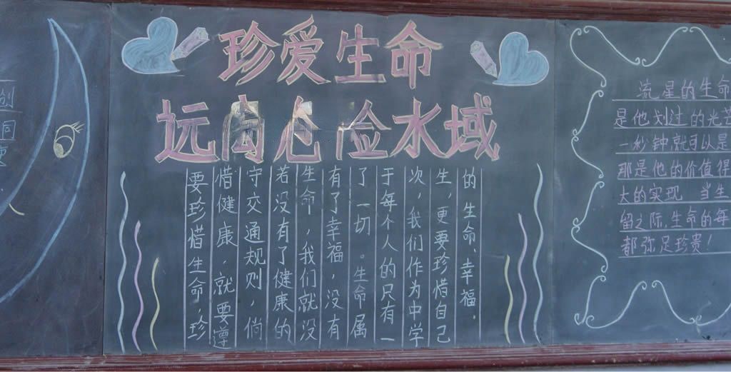 珍爱生命远离危险水域黑板报 珍爱生命远离危险水域黑板报