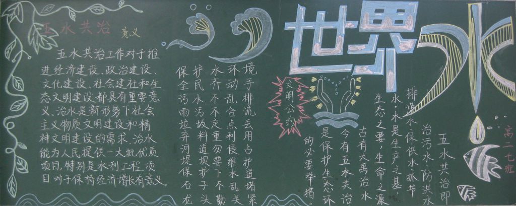 五水共治黑板报版面设计图大全 五水共治黑板报版面设计图大全
