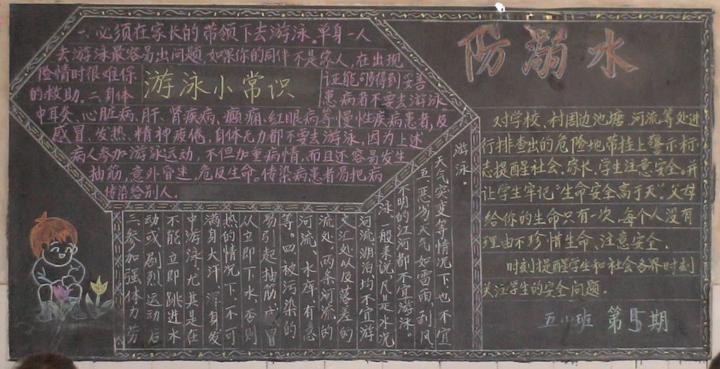 防溺水教育黑板报图片 防溺水教育黑板报图片
