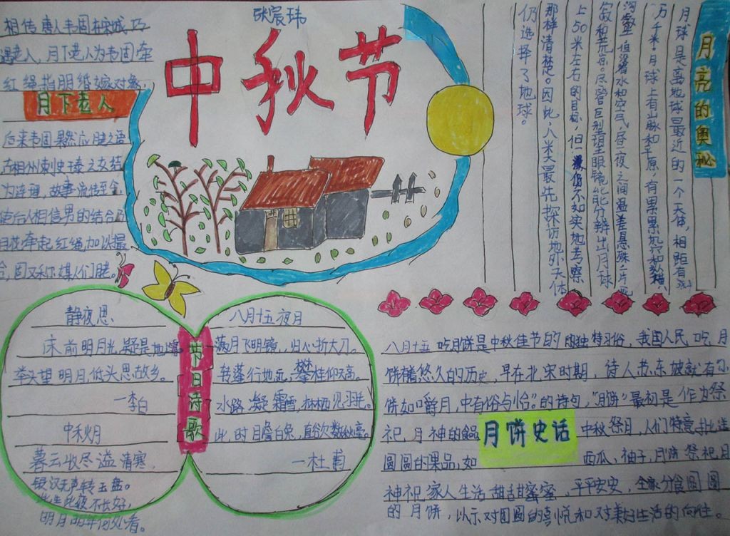 中秋节手抄报一等奖图片大全 中秋节手抄报一等奖图片大全