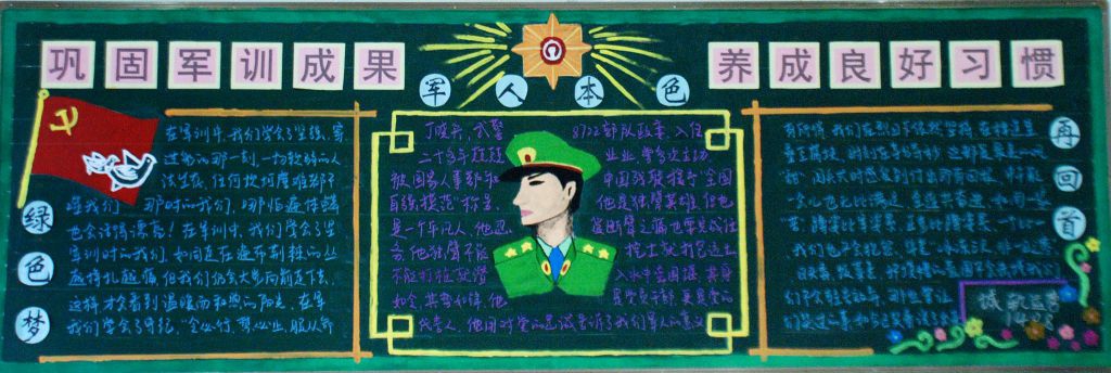 巩固军训成果 养成良好习惯黑板报 巩固军训成果 养成良好习惯黑板报