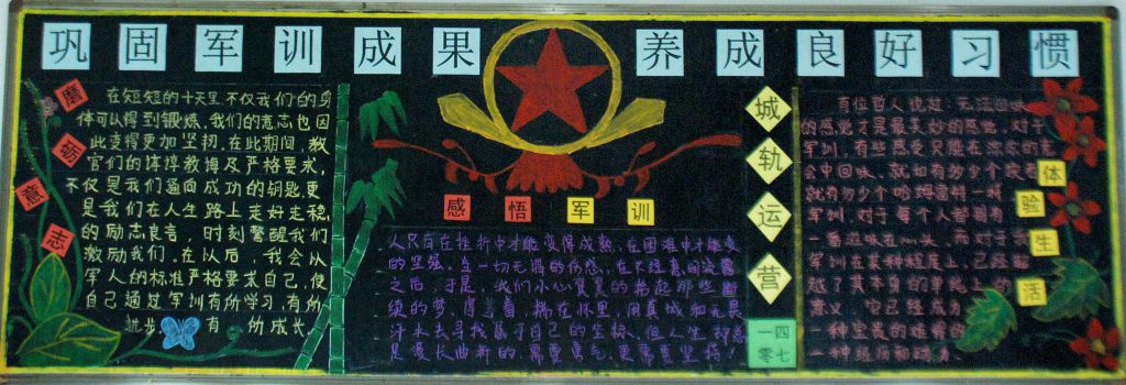 巩固军训成果 养成良好习惯黑板报 巩固军训成果 养成良好习惯黑板报