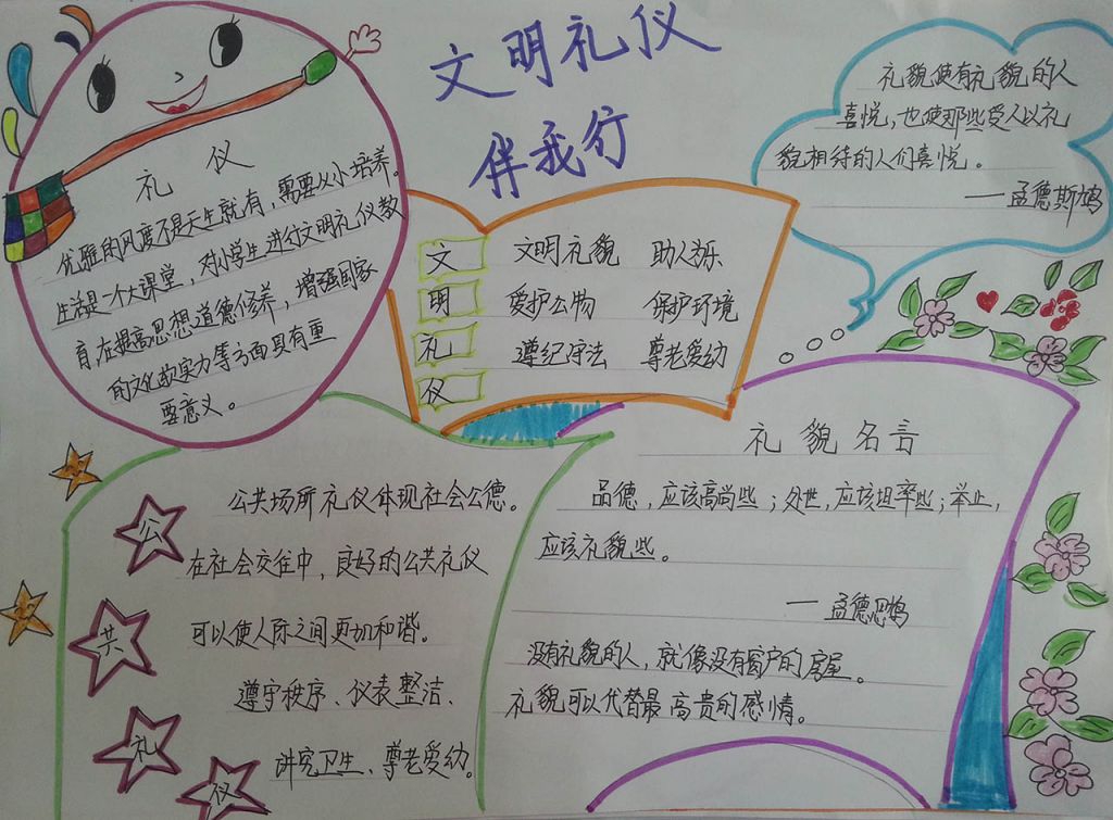讲文明懂礼仪手抄报图片大全 讲文明懂礼仪手抄报图片大全
