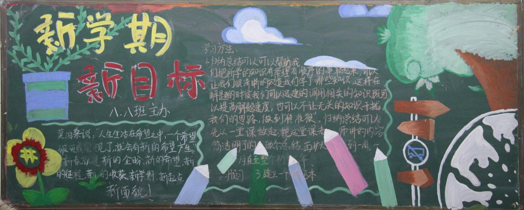 2022新学期黑板报图片大全,新起点新目标新气象 2022新学期黑板报图片大全,新起点新目标新气象