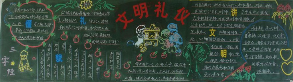文明礼仪黑板报图片大全 文明礼仪黑板报图片大全