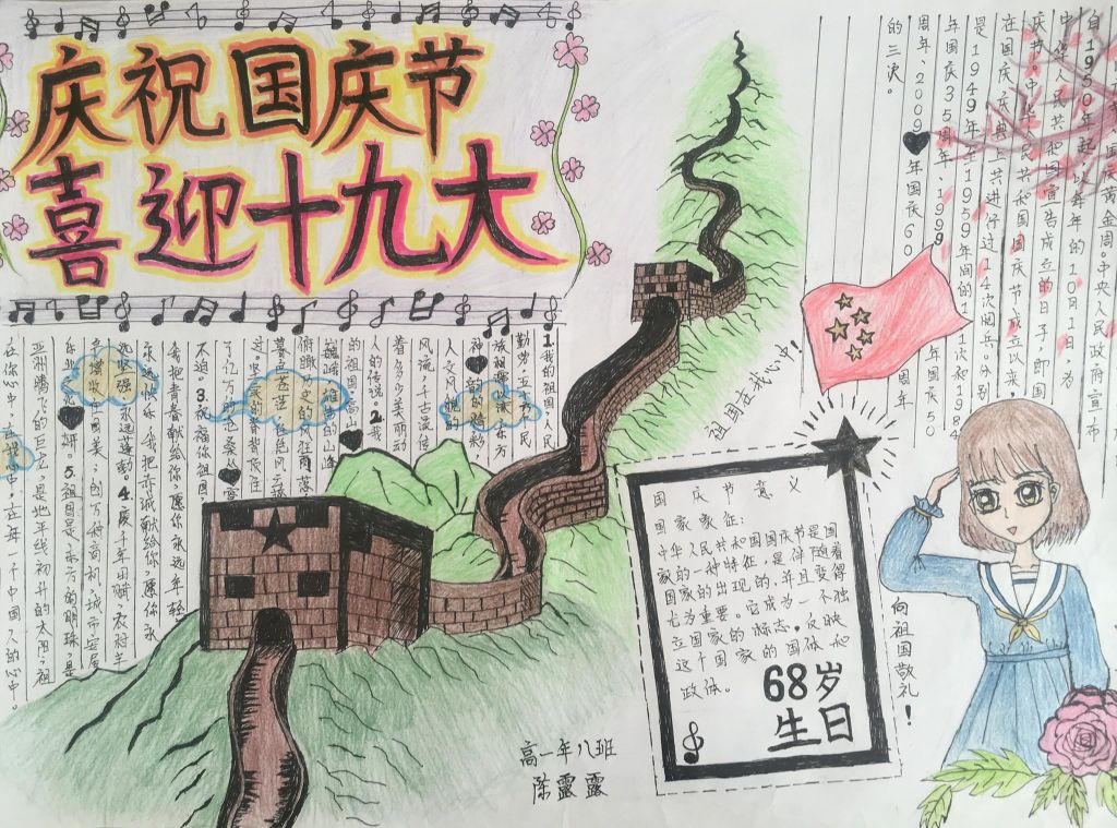国庆节手抄报简单又漂亮,庆祝国庆节喜迎十九大 国庆节手抄报简单又漂亮,庆祝国庆节喜迎十九大