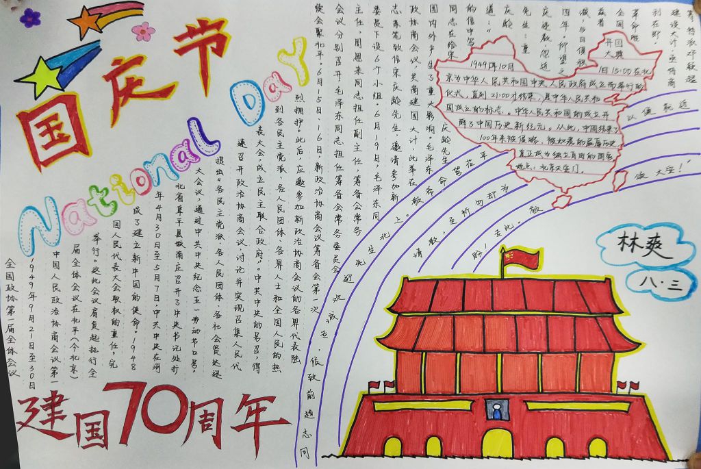 燃爆中国心,国庆手抄报画得毫不费力! 燃爆中国心,国庆手抄报画得毫不费力!