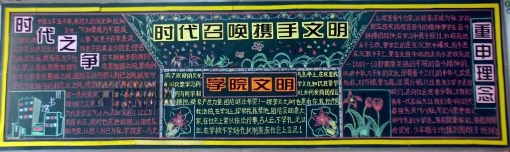 美丽西铁院 文明伴我行黑板报 美丽西铁院 文明伴我行黑板报