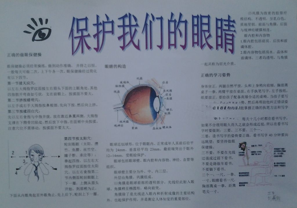 爱眼睛护视力手抄报 爱眼睛护视力手抄报