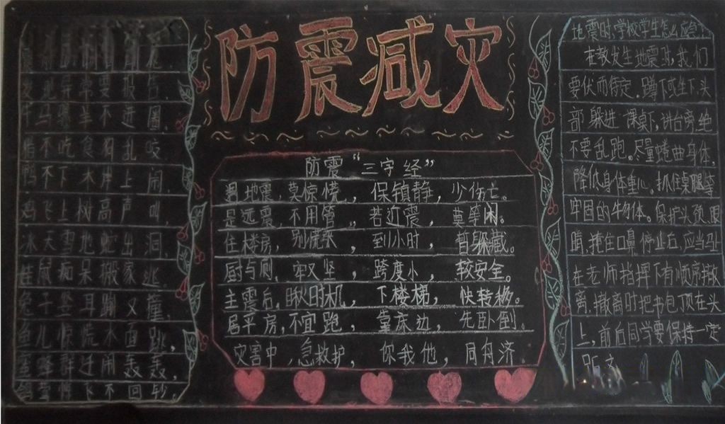 五月防震减灾黑板报 五月防震减灾黑板报