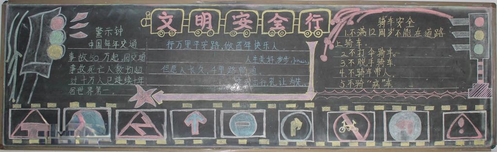 珍爱生命文明行路黑板报 珍爱生命文明行路黑板报