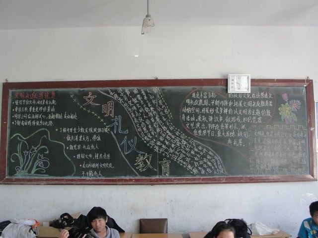 中学生文明礼仪黑板报 中学生文明礼仪黑板报