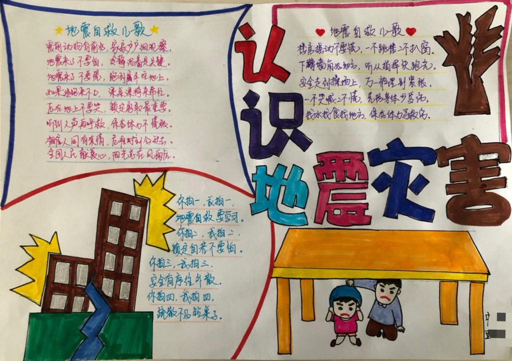 认识地震灾害手抄报,地震自救儿歌 认识地震灾害手抄报,地震自救儿歌