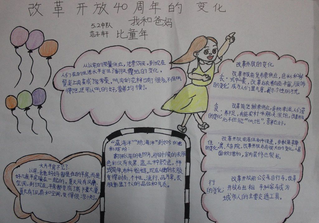 我和爸妈比童年手抄报,改革开放40年变化 我和爸妈比童年手抄报,改革开放40年变化