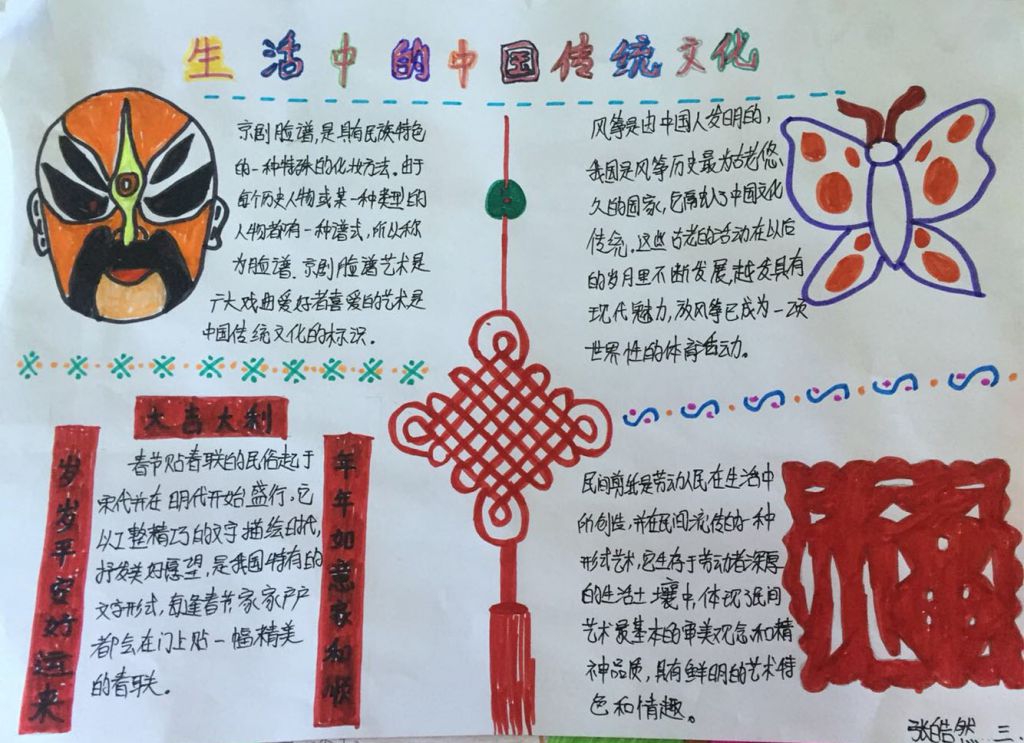 生活中的中国传统文化手抄报 生活中的中国传统文化手抄报
