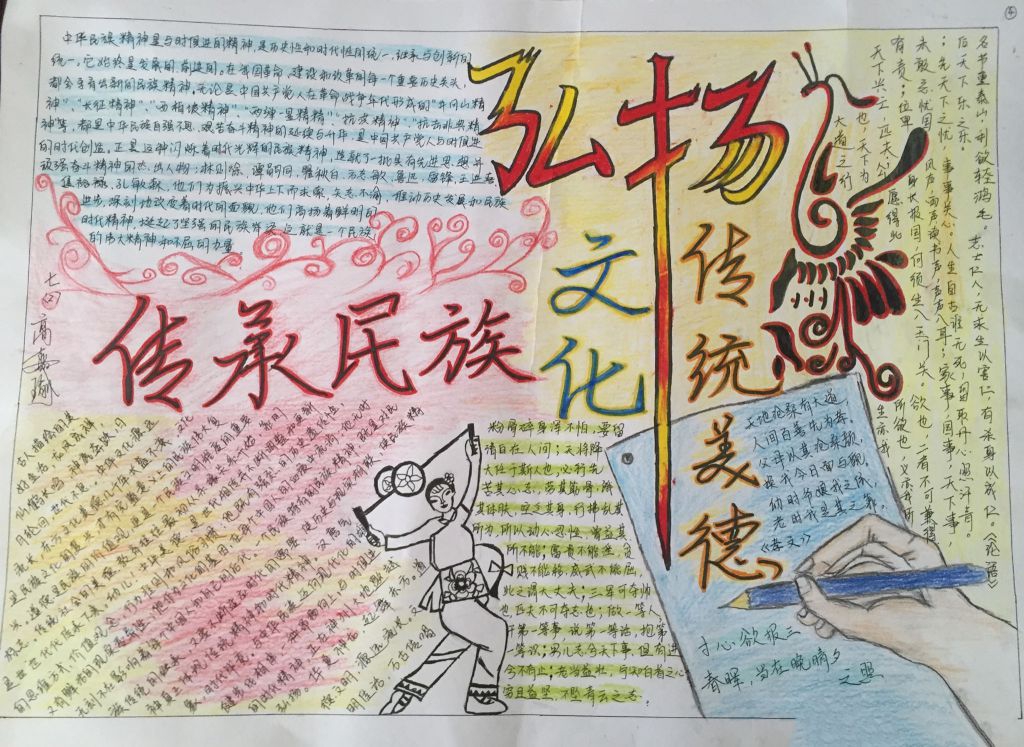 传承民族文化弘扬传统美德手抄报 传承民族文化弘扬传统美德手抄报